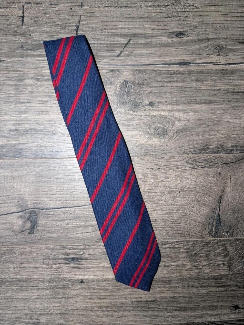 Vintage Diva Blue Tie Wool Cashmere